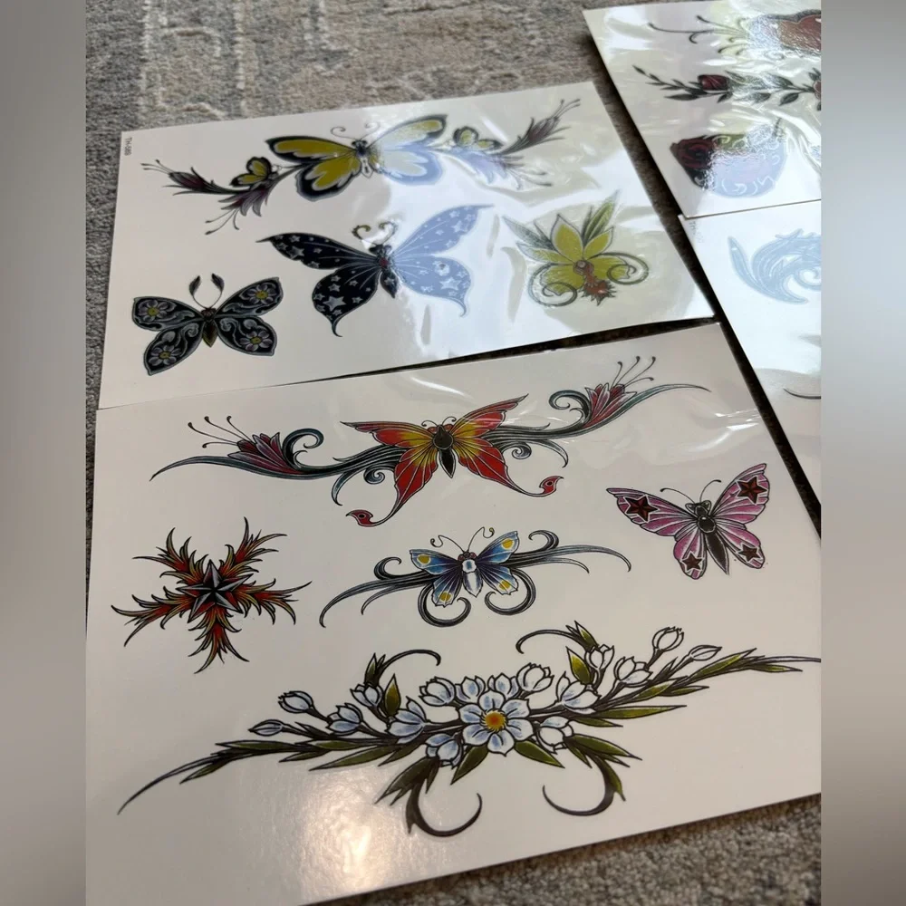 Floral and Heart Temporary Tattoo Set